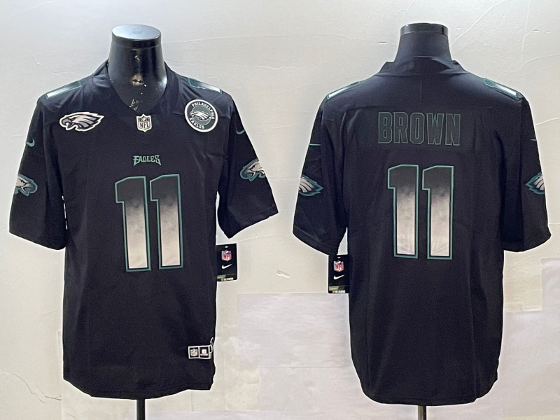 Men Philadelphia Eagles 11 Brown black 2025 Nike NFL jersey style 009